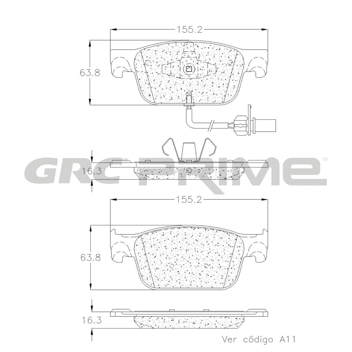 GPRD1953 - BALATAS CERAMICAS DELANTERAS PARA AUDI A4 PREMIUM 2018-2018