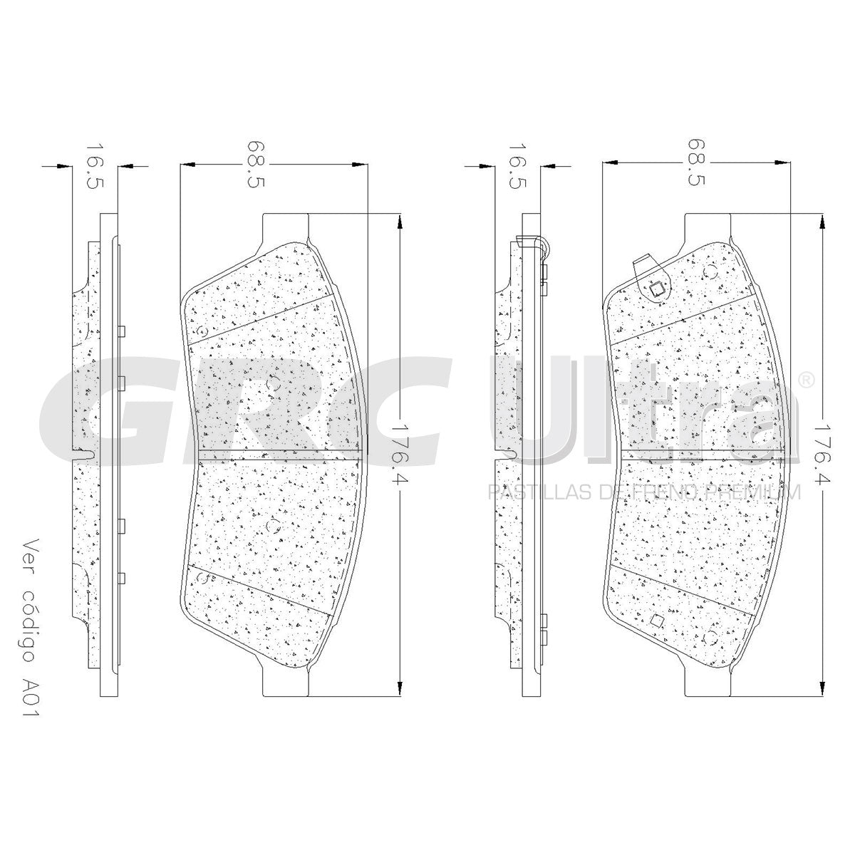 GCD1422 - BALATAS CERAMICAS DELANTERAS PARA CADILLAC SRX 2010-2016