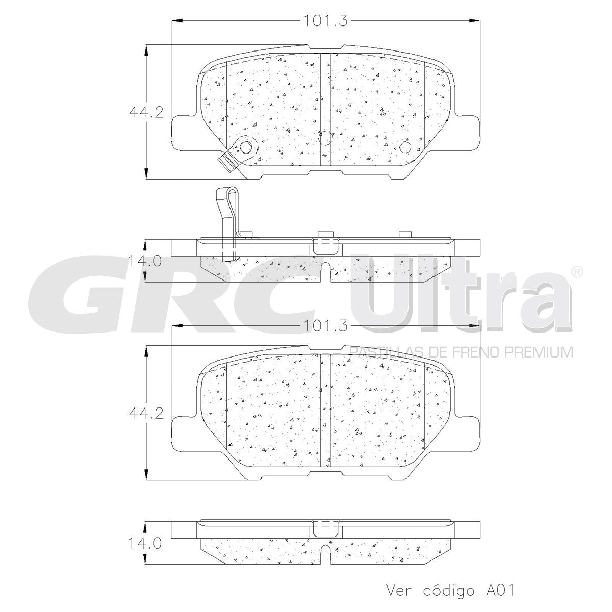 GCD1679 - BALATAS CERAMICAS TRASERAS PARA MAZDA 3 2014-2016