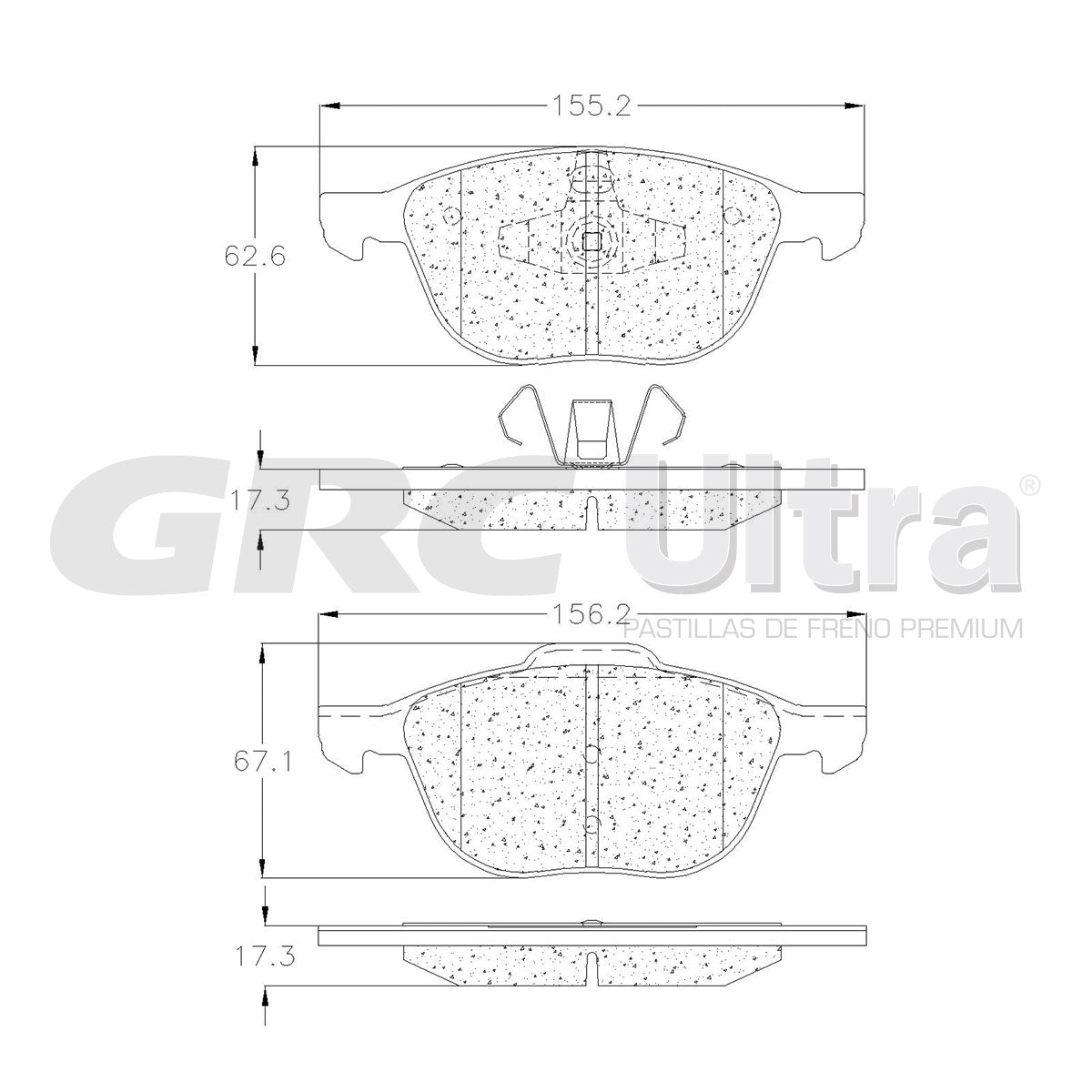 GCD1044 - BALATAS CERAMICAS DELANTERAS PARA FORD C-MAX 2018-2018