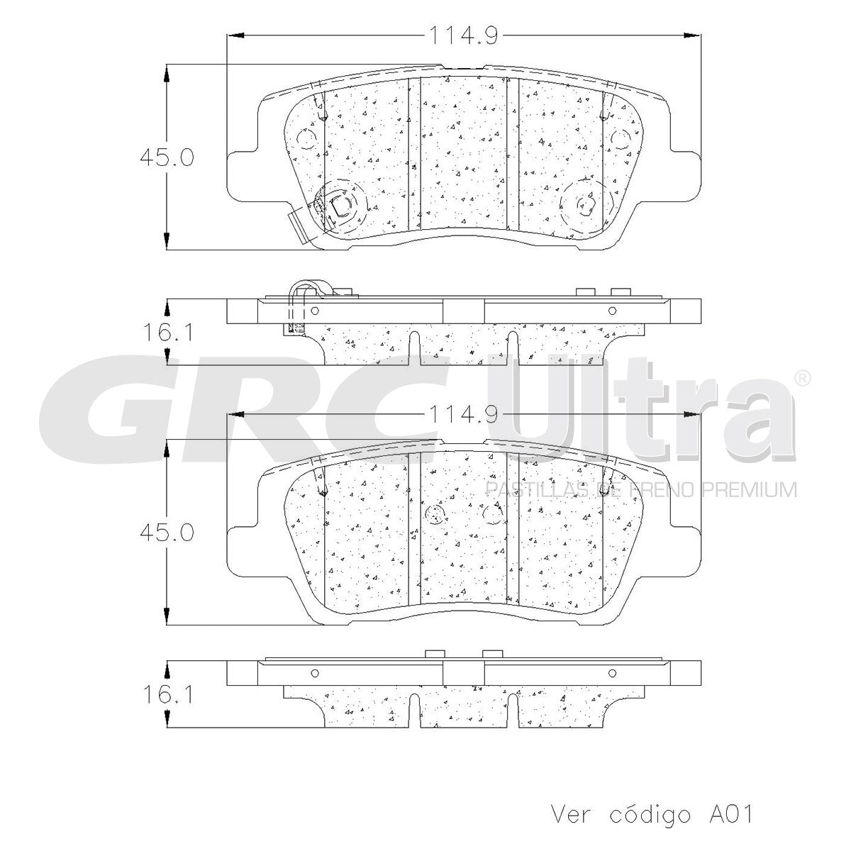 GCD1839 - BALATAS CERAMICAS TRASERAS PARA CADILLAC ATS BASE 2018-2018