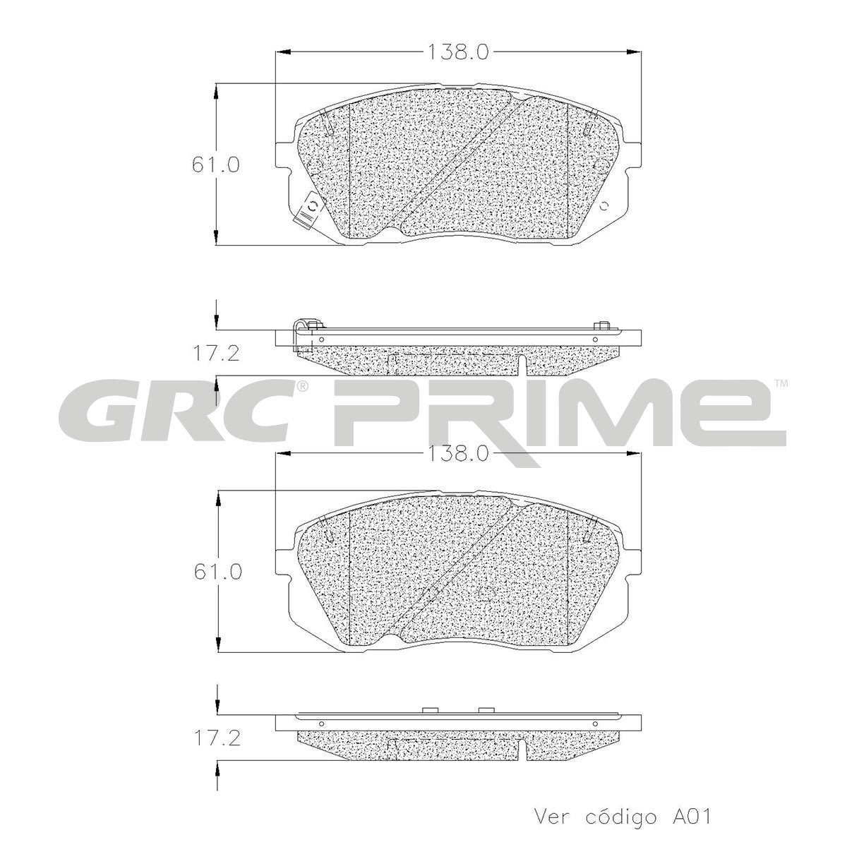 GPRD1803 - BALATAS CERAMICAS DELANTERAS PARA HYUNDAI KONA ELECTRIC LIMITED 2019-2019