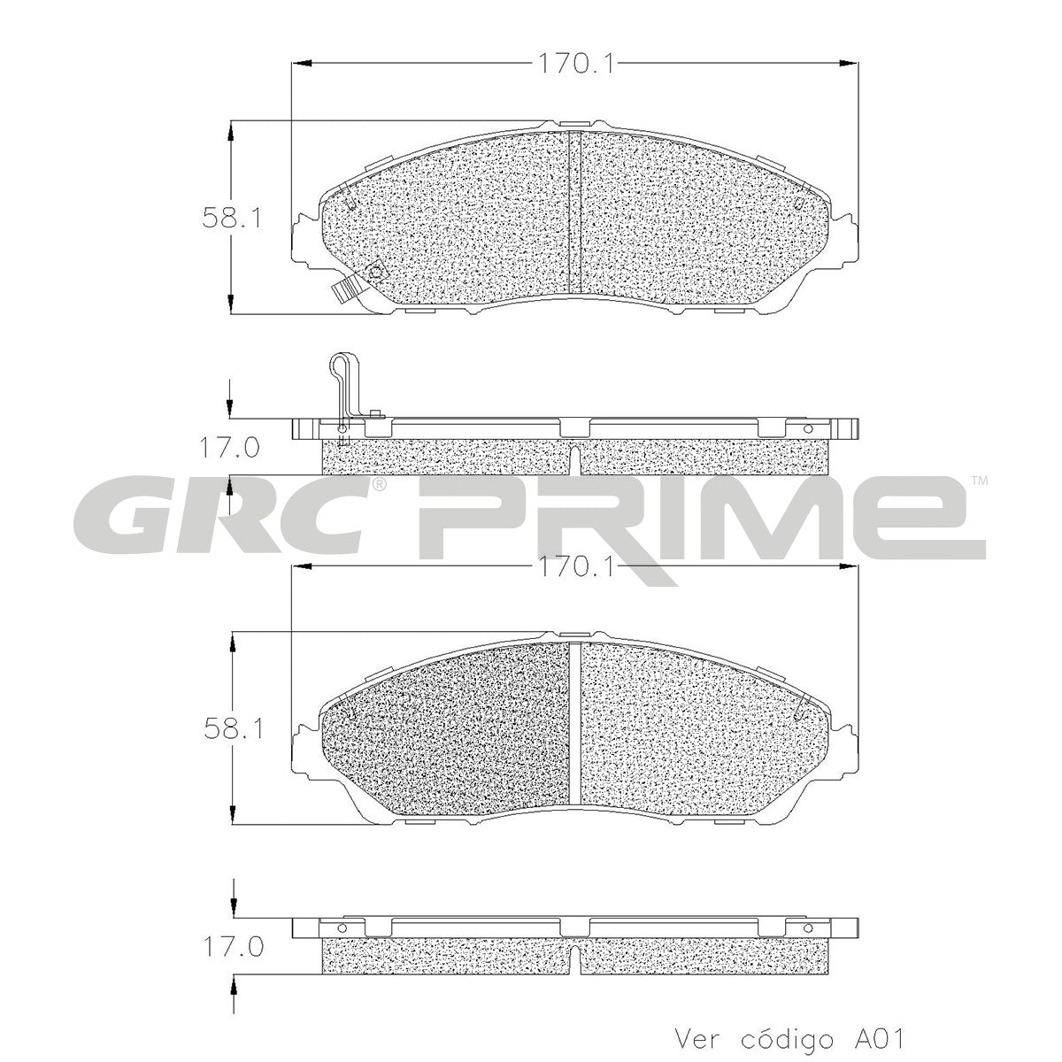 GPRD1723 - BALATAS CERAMICAS DELANTERAS PARA ACURA MDX 2014-2020