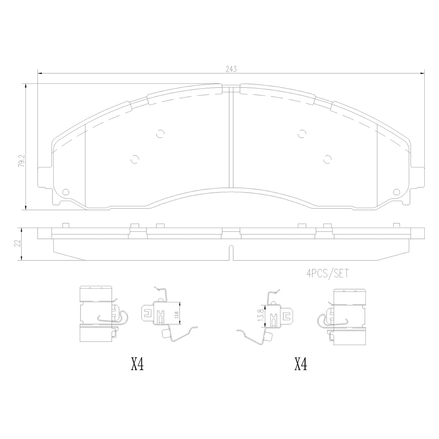 BRE-P24214 - BALATAS DELANTERAS PARA FORD F-450 SUPER DUTY BASE 2017-2021