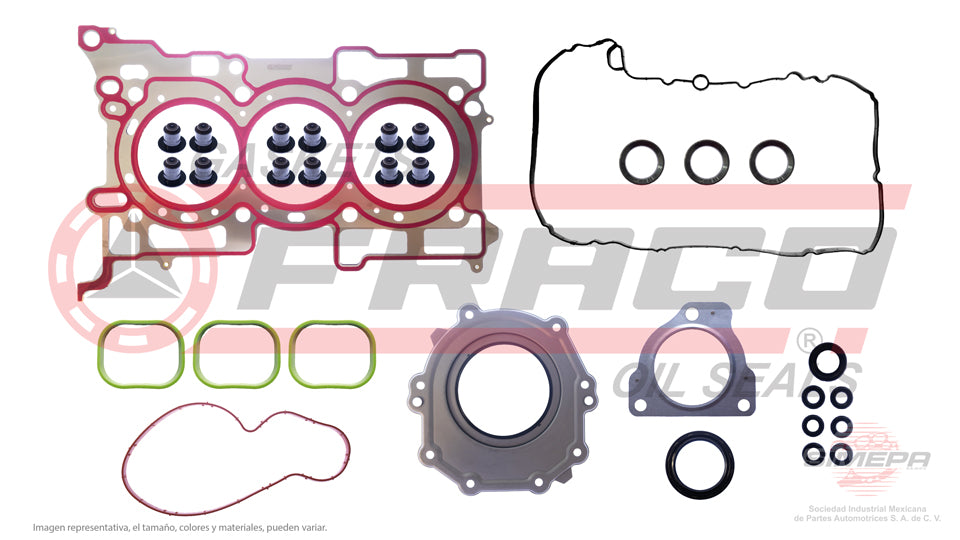 FSX-2630001 - JUEGO DE EMPAQUES PARA FORD ECOSPORT L3 1.5 L TI-VCT 12 V DOHC XZJF 2018-2022
