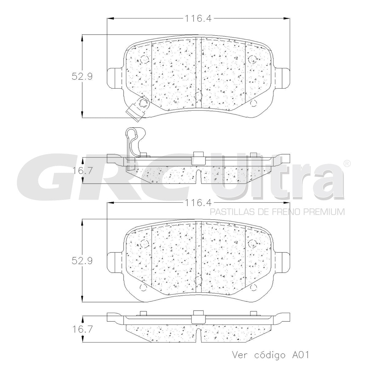 GCD1326 - BALATAS CERAMICAS TRASERAS PARA CHRYSLER TOWN & COUNTRY 2008-2011