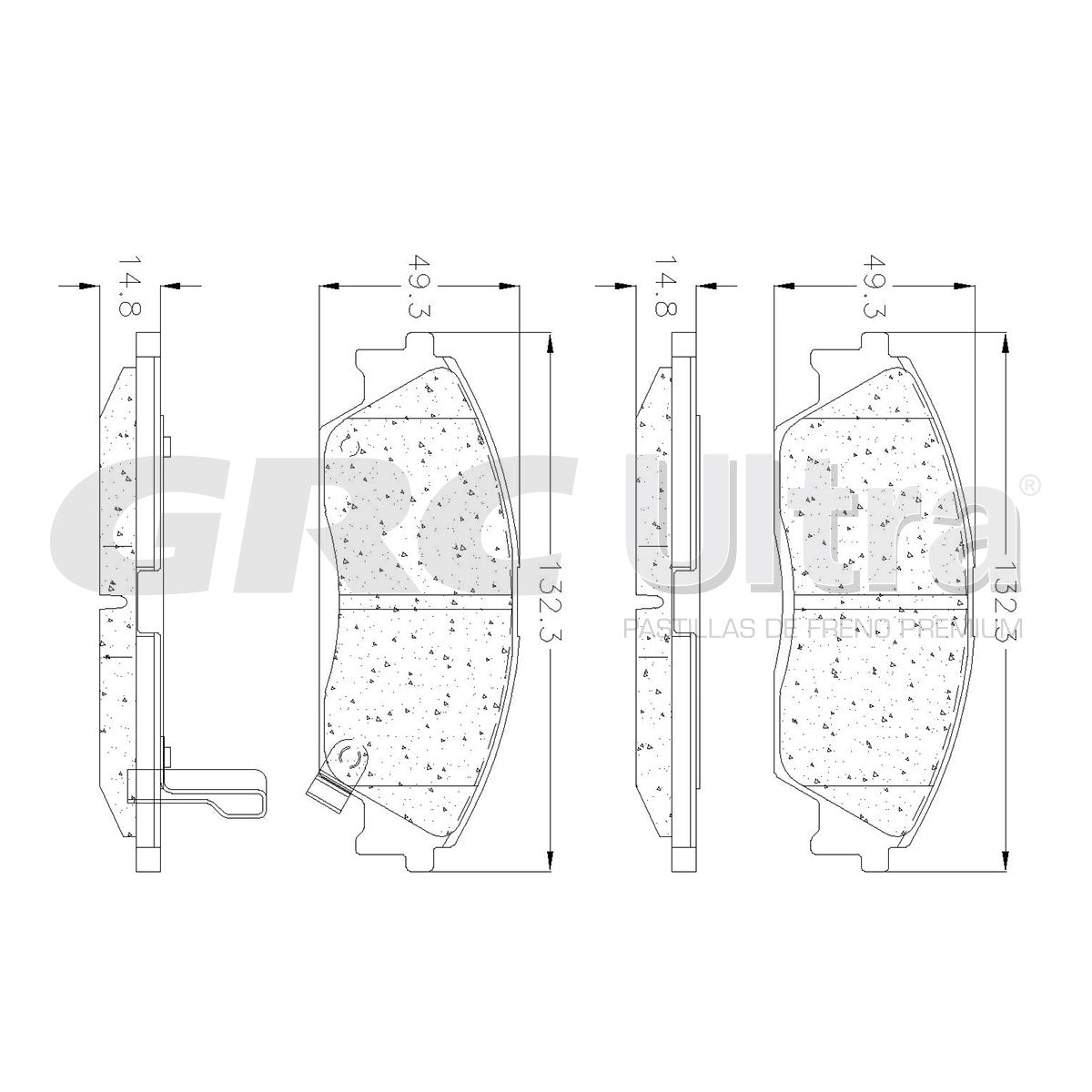 GMD373 - BALATAS SEMIMETALICAS DELANTERAS PARA HONDA CIVIC RT 4WD 1.6L 1990-1991