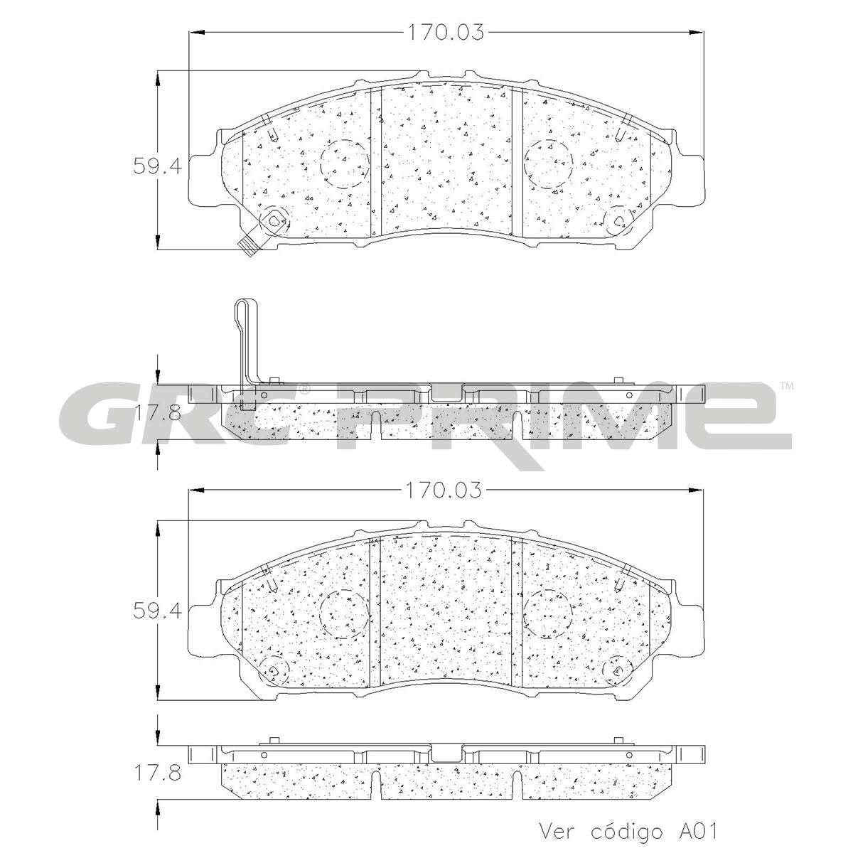 GPRD2268SD - BALATAS SEMIMETALICAS DELANTERAS PARA TOYOTA HIACE 2020-2020
