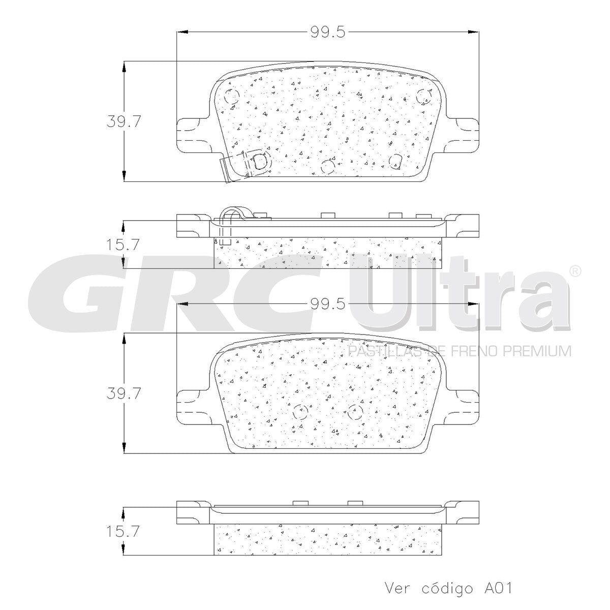 GMD1921 - BALATAS SEMIMETALICAS TRASERAS PARA CHEVROLET MALIBU 2019-2021