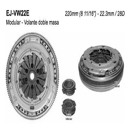 EJ-VW22E KIT DE CLUTCH (LK-600012900) BORA BEETLE 2.5L DOHC 06/17 GOLF BEETLE JETTA 1.8L TURBO 99/17 ALEA LEON 2.0L 05/17 AUDI