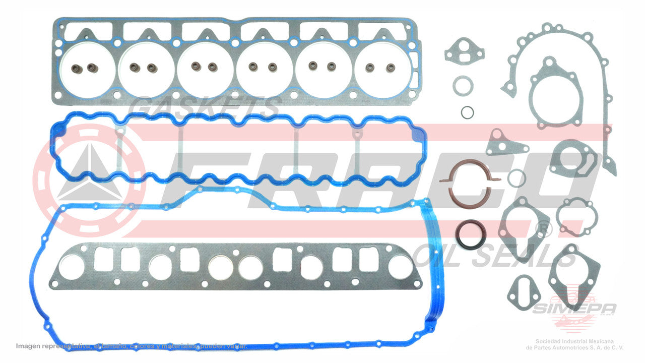 FSX-0260065 GASKET SET 4.0L AMC 6 CYL JEEP CHEROKEE WRANGLER 242 VIN V 01/06 ENGINE COVER AND SILICONE PAN CHRYSLER