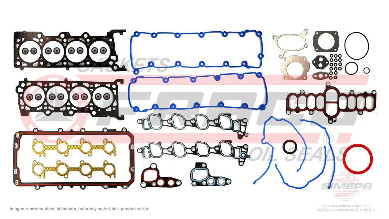 FSX-2682070 JUEGO DE EMPAQUES (FS-356-4E)(JC-1545-1) 4.6L 5.4L FORD TRITON 00/03 281 330 SOHC MULADM VENTANA CUADRADA CABEZA MLS FORD
