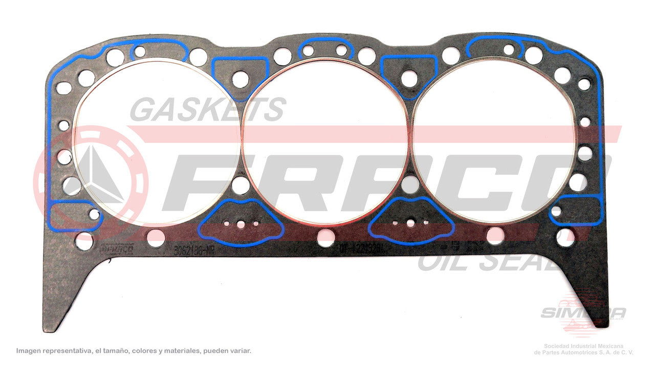 HGX-3062136-NR EMPAQUE DE CABEZA (CA-144-G)(CA-1222) 4.3L 262 VIN W X VORTEC 96/99 C/PASOS DE LUBRICACION AL CENTRO NO RETORQUE GENERAL MOTORS