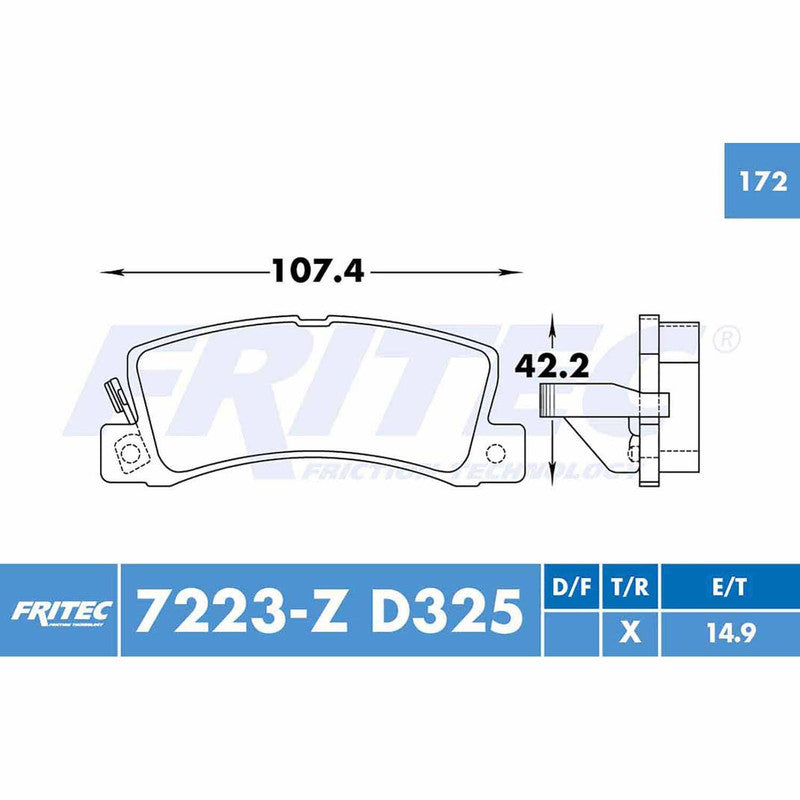 M-7223-Z PADS (7223-D325) RT ES250 1990-1991 LEXUS ES300 1992-1993 LEXUS ES300 1997-1999 LEXUS TRUCK RX300 1999- LEXUS
