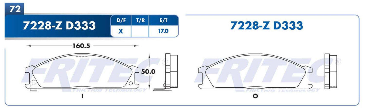 M-7228-Z PADS (7228-D333) RD TRUCK D21 1986-1994 NISSAN TRUCK D22 NP300 1993-2015 NISSAN TRUCK FRONTIER 1998-200 NISSAN
