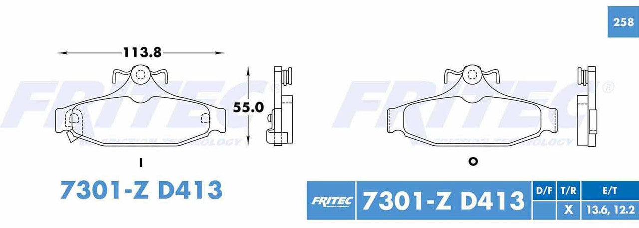 M-7301-Z PADS (7301-D413) RT CAMARO 1988-1997 CHEVROLET CORVETTE 1988-1988 PONTIAC FIREBIRD TRANS AM 1994-1997 P GENERAL MOTORS