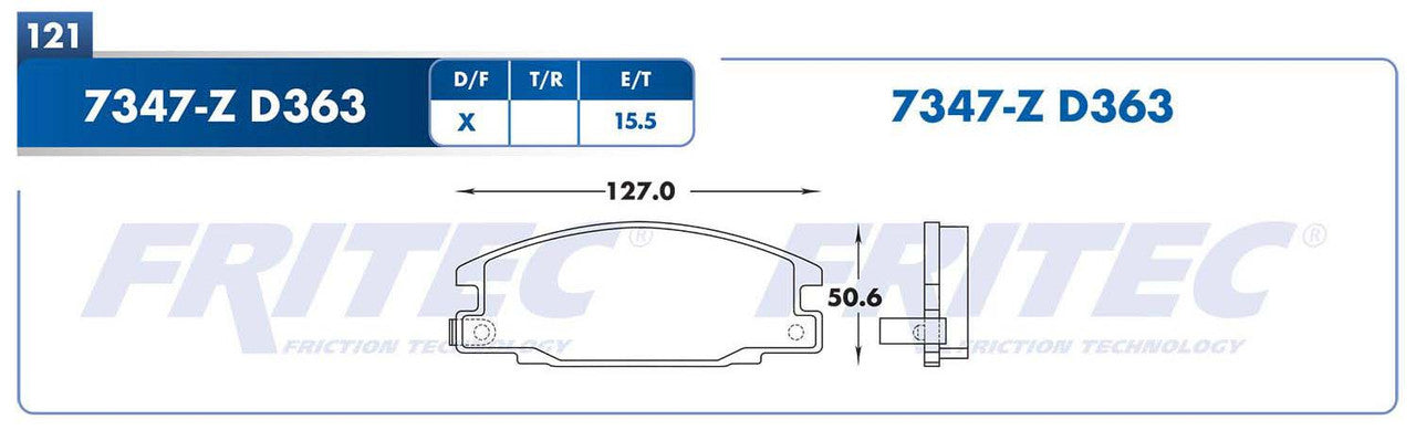 M-7347-Z PADS (7347-D363) RD TRUCK LUV 1997-2006 HONDA TRUCK PASSPORT 1994-1996 ISUZU TRUCK AMIGO 1989-1993 ISUZ GENERAL MOTORS