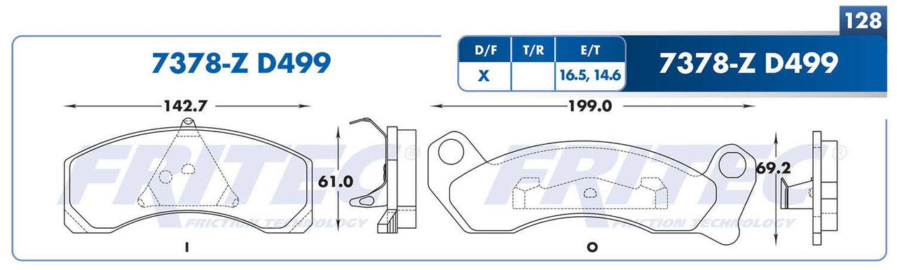M-7378-Z PADS (7378-D499) RD GRAND MARQUIS 1991-1991 FORD GRAND MARQUIS 1992-1994 FORD