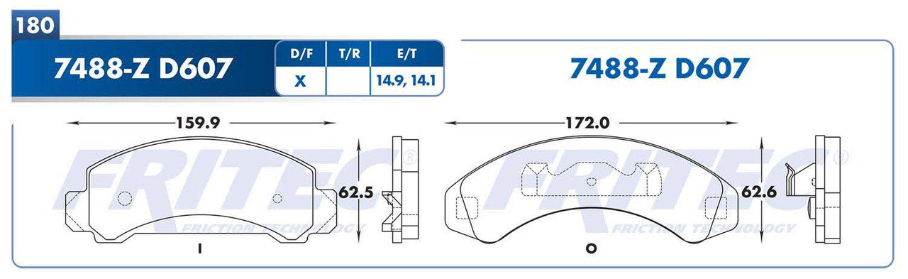 M-7488-Z PADS (7488-D607) RD TRUCK AEROSTAR 1993-1997 FORD