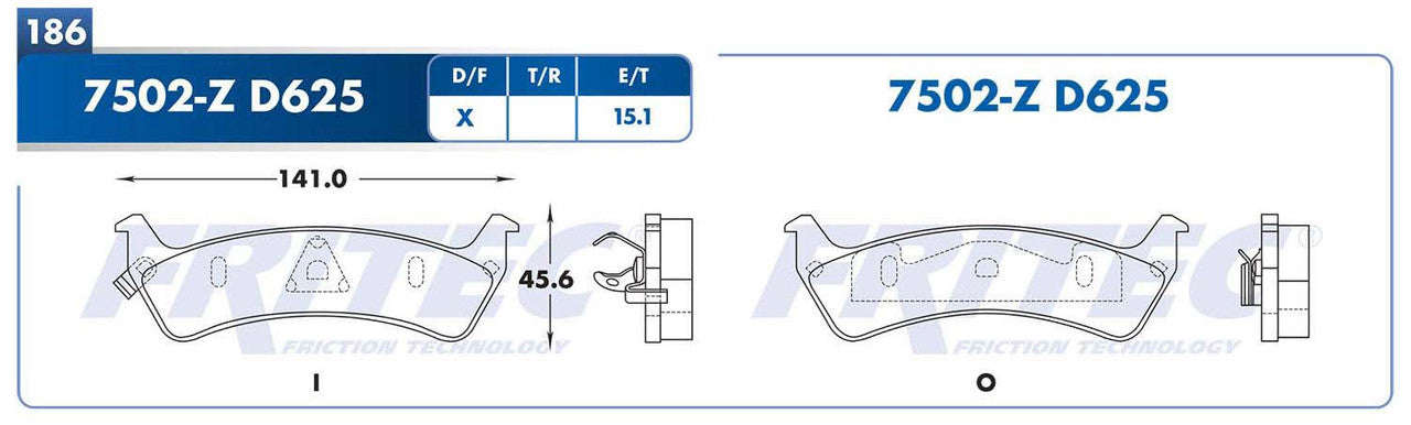 M-7502-Z PADS (7502-D625) RT GRAND CHEROKEE 1994-1996 JEEP