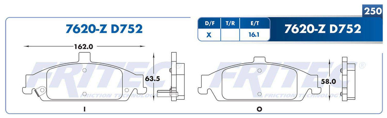 M-7620-Z PADS (7620-D752) RD GRAND AM 1999-2001 GENERAL MOTORS