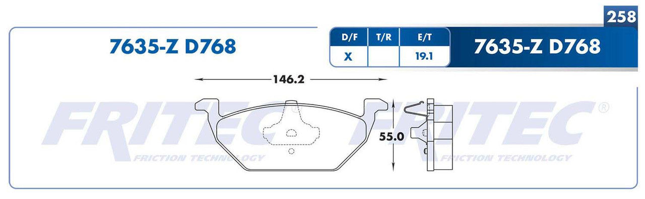 M-7635-Z PADS (7635-D768) RD BEETLE 1998-1998 VOLKSWAGEN LUPO 2005-2009 VOLKSWAGEN
