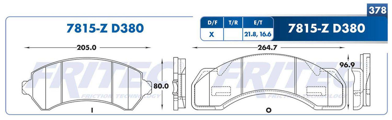 M-7815-Z PADS (7815-D380) RDRT TRUCK C3500 1994-2002 GENERAL MOTORS