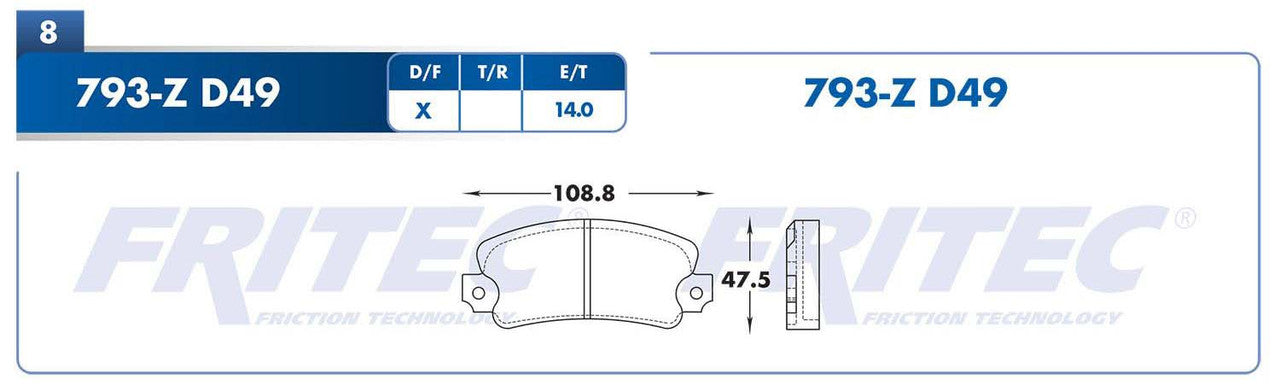 M-793-Z PADS (793-D49) RD R12 1980-1981 RENAULT R5 1980-1981 RENAULT