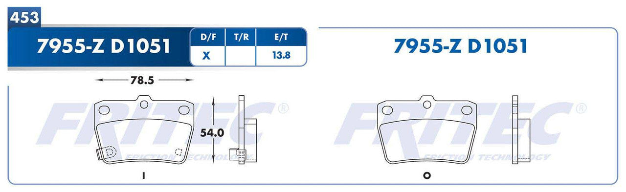 M-7955-Z PADS (7955-D1051) RT TRUCK RAV4 2004-2005 TOYOTA
