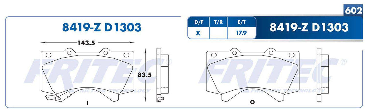 M-8419-Z PADS (8419-D1303) RD TRUCK LX570 2013-2016 TOYOTA TRUCK LAND CRUISER 2008-2020 TOYOTA TRUCK SEQUOIA 200 LEXUS