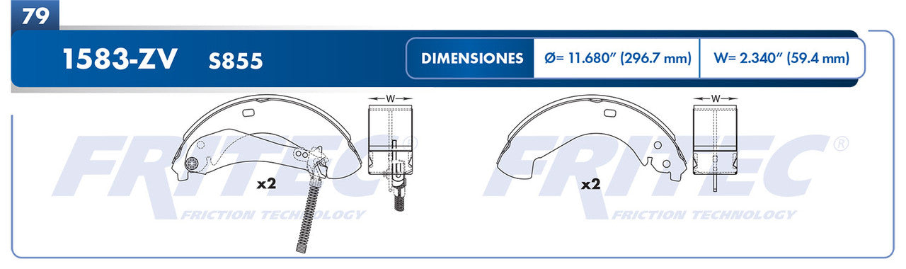 OW-1583-ZV BRAKE SHOE 1583-S855 CHEVROLET SILVERADO 1500 2005/2008 GMC SIERRA 1500 2005/2007 * GENERAL MOTORS