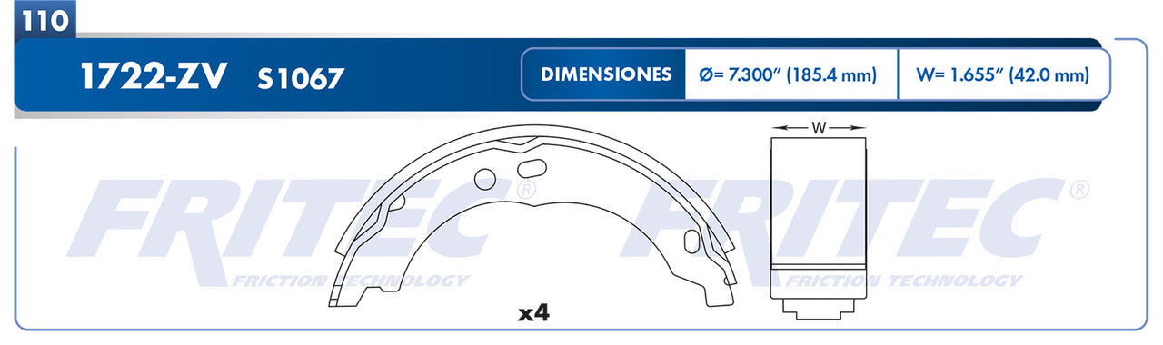 OW-1722-ZV BRAKE PADS 1500 2500 3500 2014-2016 FIAT DUCATO 2012 RAM PARKING BRAKE