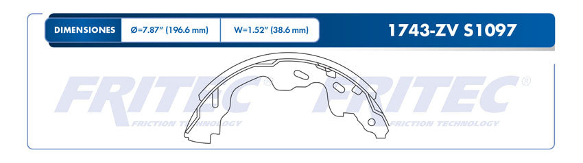 OW-1743-ZV BALATAS (1743-S1097) Gol 2017-2020 UP! 2016-2018 VOLKSWAGEN