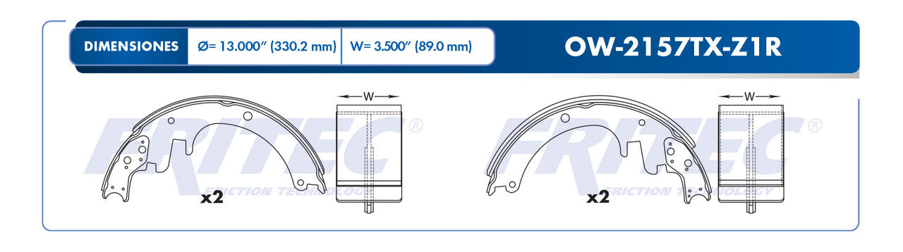 OW-2157TX-Z1R PADS C3500 2000-2000 C3500 1 TON P/U 2WD 1990-1991 K3500 2000-2000 MICROBUS MEX 1991-1996 SILVERADO MEX 1 GENERAL MOTORS