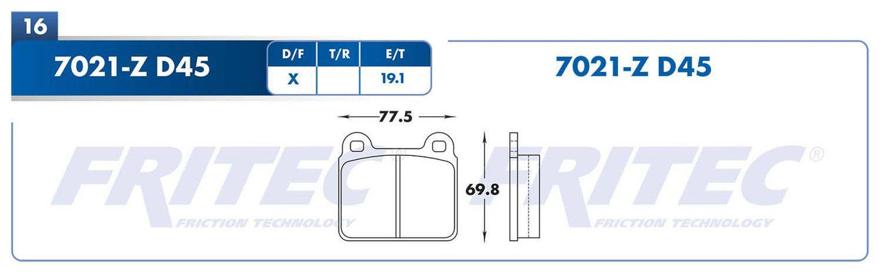 SHD7021-Z PADS (7021-D45) RD TRUCK COMBI 1980-2001 VOLKSWAGEN