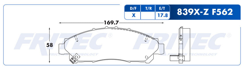 SHD839X-Z PADS (839X-F562 )( 9508-D2268) RD HIACE 2020 TOYOTA