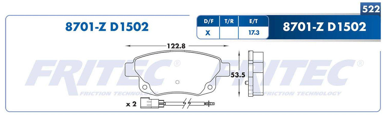 SHD8701-Z PADS (8701-D1502) RT TRUCK TRANSIT 2008-2012 FORD