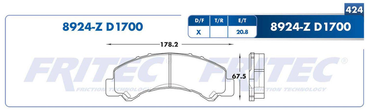 SHD8924-Z PADS (8924-D1700) RD TRUCK ELF 200 2009-2017 FOTON AUMARK 2000 2016-2017 ISUZU
