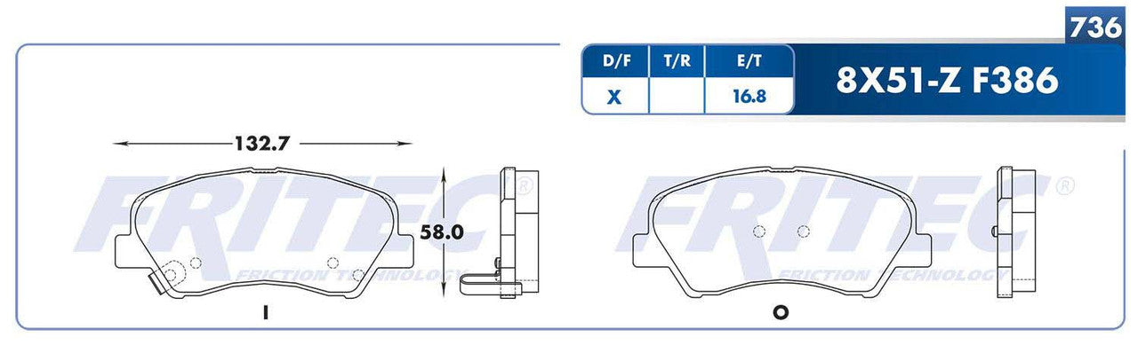 SPC-8X51-Z BALATAS 8806-D1593 (D)ATTITUDE 12/14 ACCENT 2012 HYUNDAI