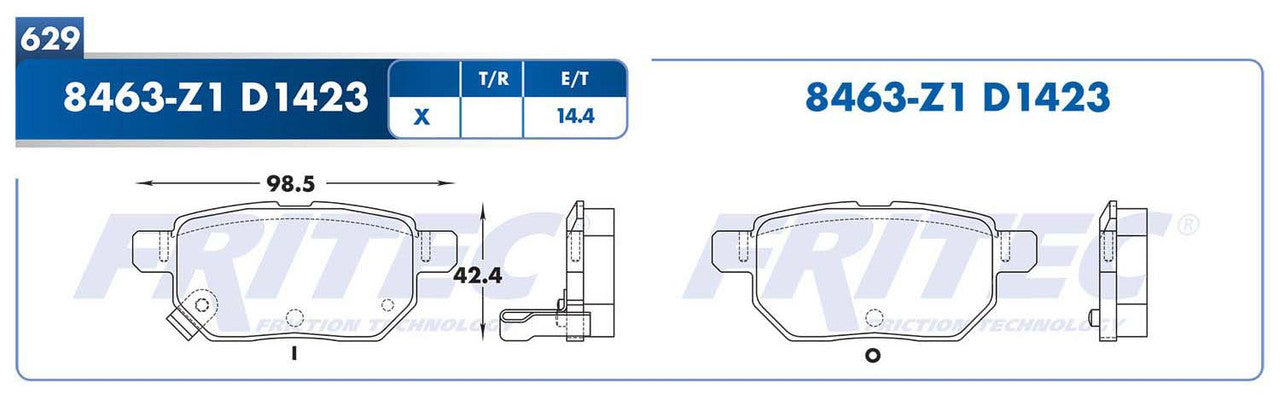 SPC-8463-Z1 PADS 8463-D1423 (FDB-1423TC)(T)VIBE 09/10 COROLLA 10/13 MATRIX 09/13 PRIUS 10/13 TOYOTA