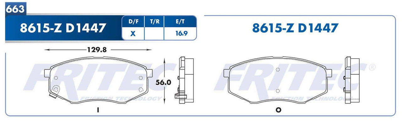 SPC-8615-Z PADS (8615-D1447) RD SOUL 2016-2018 VERSION LX KIA