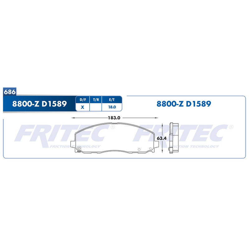 SPC-8800-Z PADS 8800-D1589 (FDB-1589TC)(D)TOWN & COUNTRY12/14 CARAVAN 12/14 JOURNEY 12/14 ROUTAN 2012 CHRYSLER