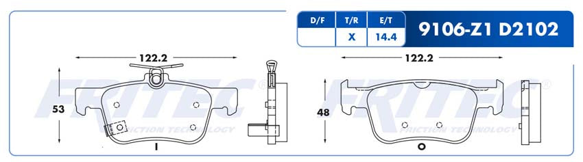 SPC-9106-Z1 PADS (9106-D2102) RT CIVIC 2016-2019 ACURA RDX 2019 ACCORD 2018-2019 HONDA