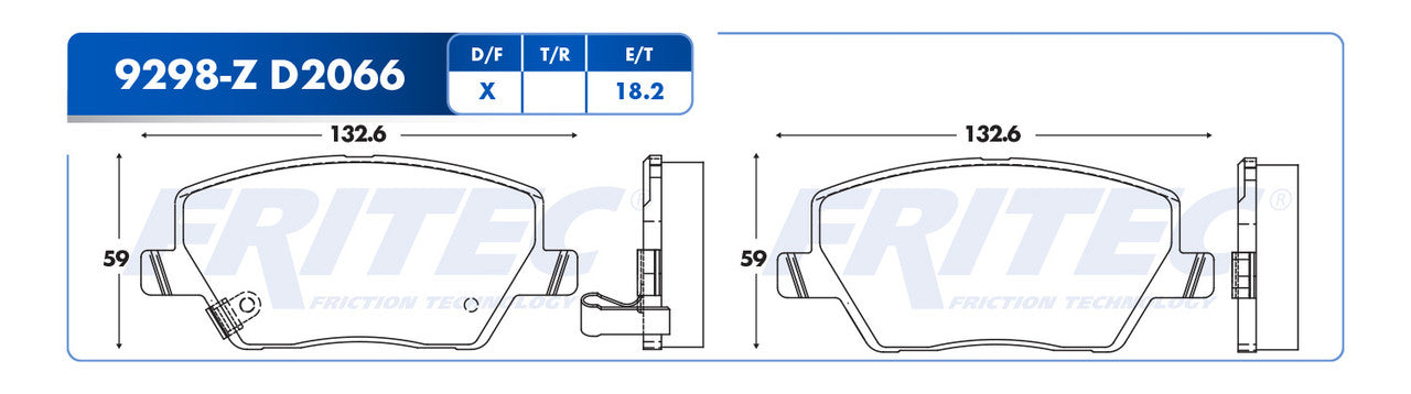 SPC-9298-Z PADS (9298-D2066) RD NEON 2017-2020 DODGE