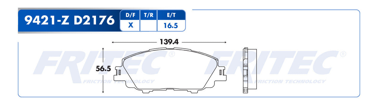 SPC-9421-Z PADS (9421-D2176) RD COROLLA 2020 TOYOTA