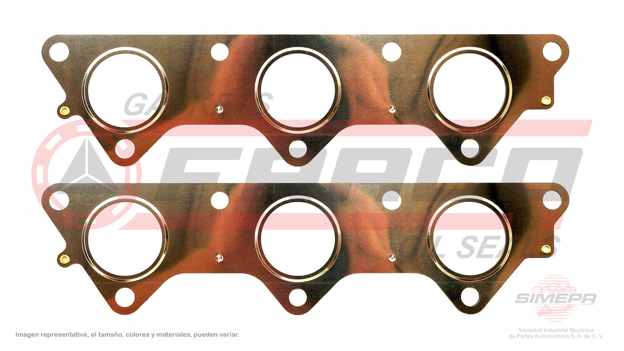 MEX-1162005 EMPAQUE DE MULTIPLE (MS-4252-E)(MU-41418-E) 2.5L CHRYSLER V6 CIRRUS 150 VIN N H 95 /15 2 PZAS MLS CHRYSLER