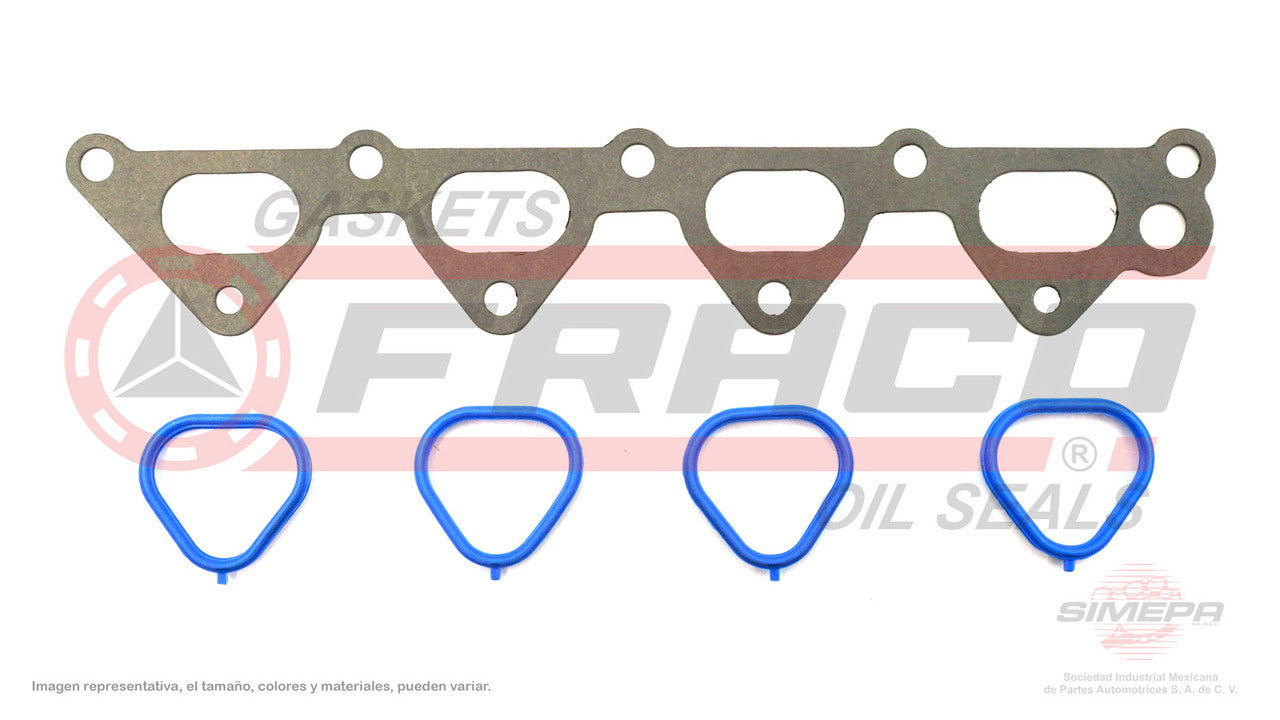 MIX-6040075 MANIFOLD GASKET (MS-4102-1A) 1.6L GM 4 CYL CHEVROLET AVEO PONTIAC G3 DOHC 16V VIN 6 E-TEC 08/12 4 LEAGUE-1 PLENUM GENERAL MOTORS