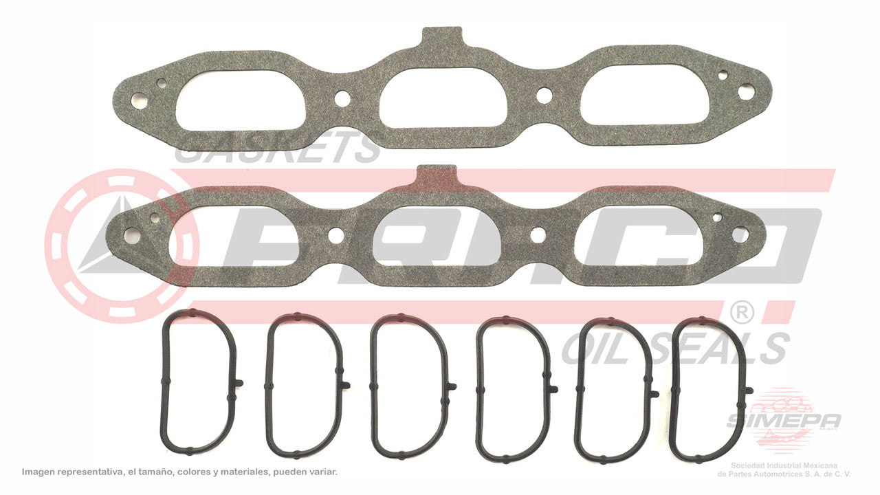 MUX-1162042 PLENUM GASKET (MS-4254-3P) 3.3L 3.8L CHRYSLER DODGE V6 EGH GRAND VOYAGER TOWN COUNTRY 90/03 (6 PCS). CHRYSLER