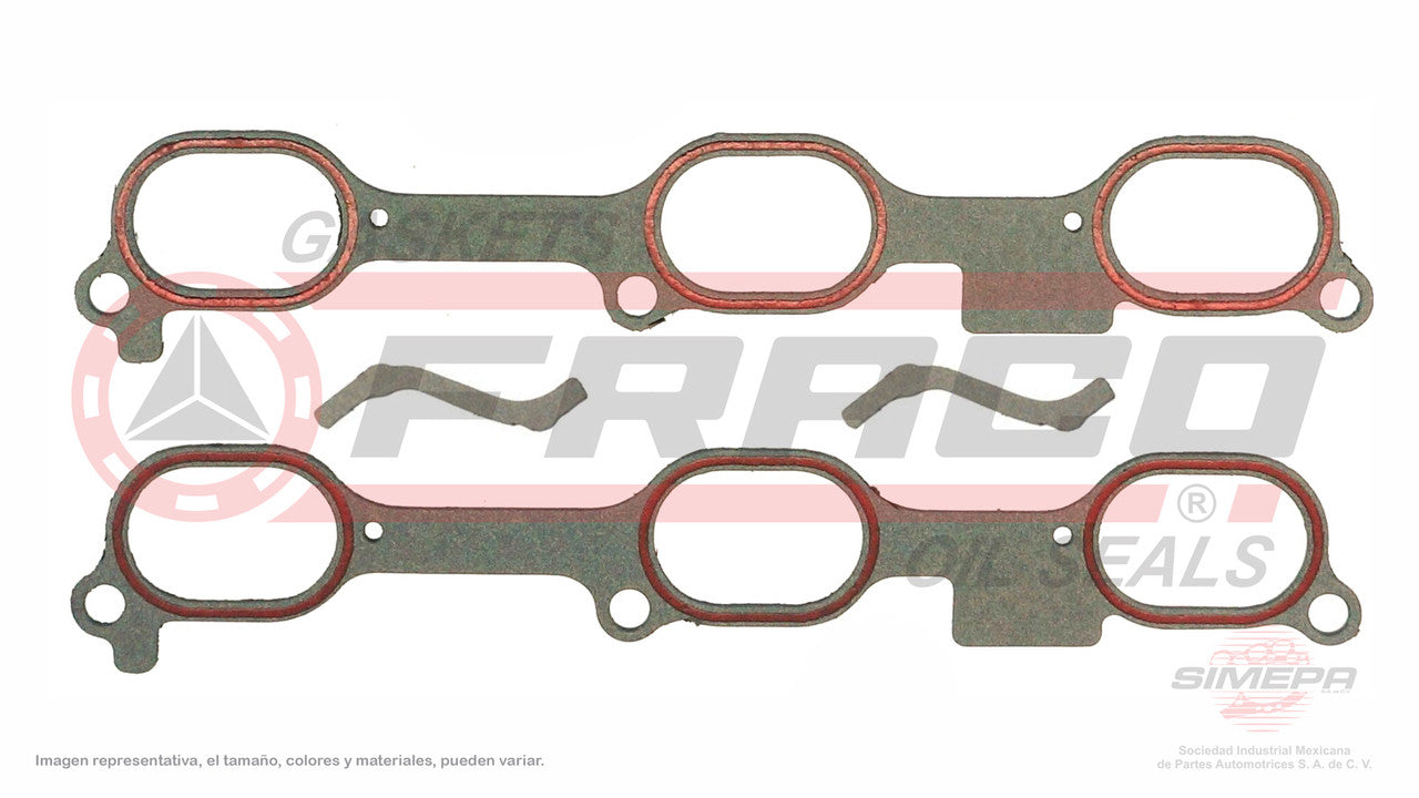 MUX-3062023 EMPAQUE DE PLENUM (MS-4145-2P)(MU-41223-P MU-4126-2P) 3.1L 3.4L GM CHEVROLET 189 MALIBU 00/03 PUERTOS GRANDES 2 PZAS GENERAL MOTORS