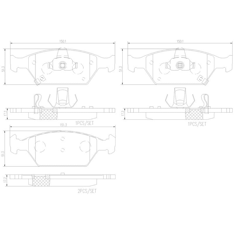 BRE-P28100 BALATAS (8753-D1553)(R.D.)(LM) FIT EX 2009/2014 FIT LX MEX 2014/2014 FIT LX 2009/2013 CITY EX 2010/2013 CITY HONDA